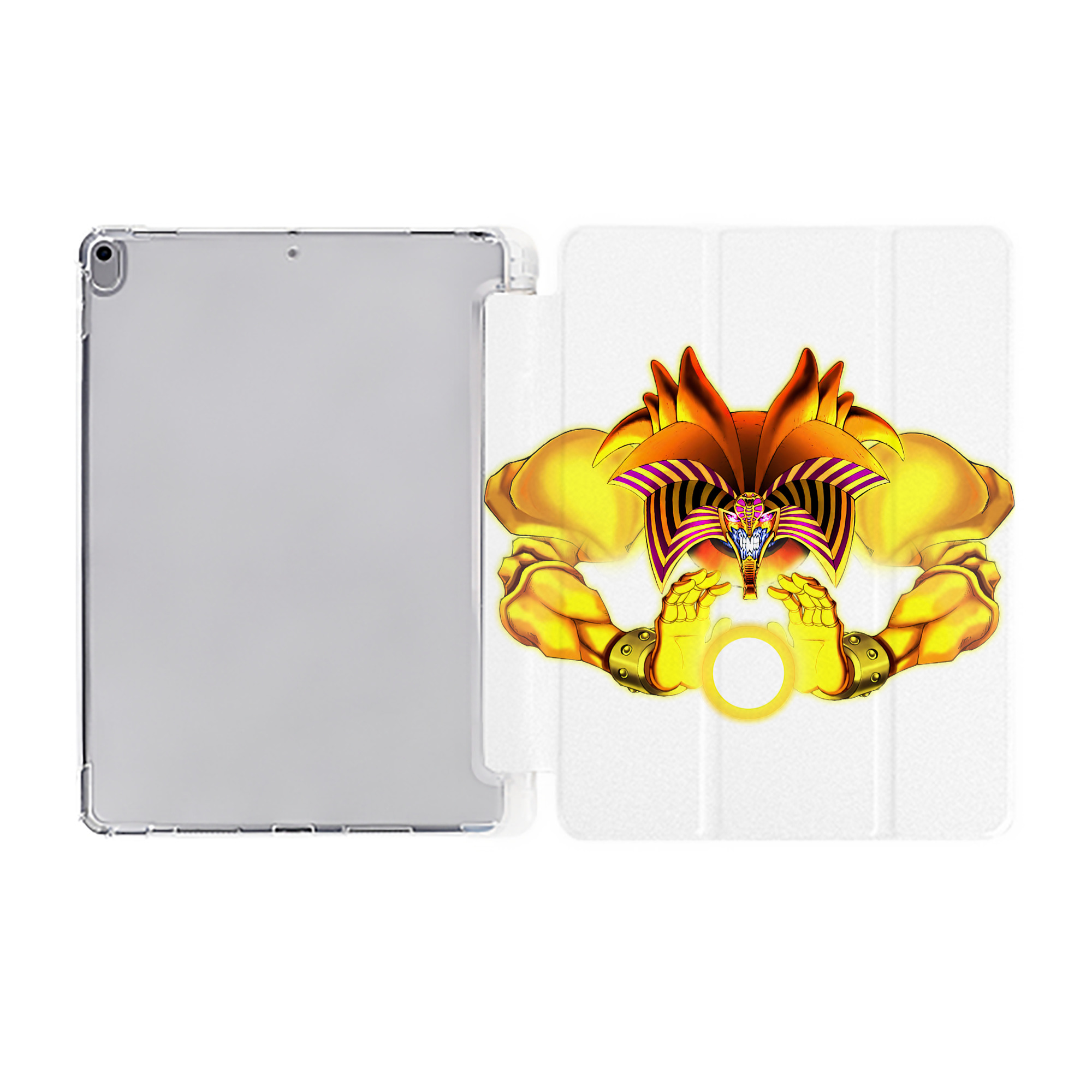 （画像用） 遊☆戯☆王 Yu-Gi-Oh! IPad ケース ペン収納付き 三つ折りスタンド PUレザー×シリコン 対応機種9.5/10.5/10.9インチ